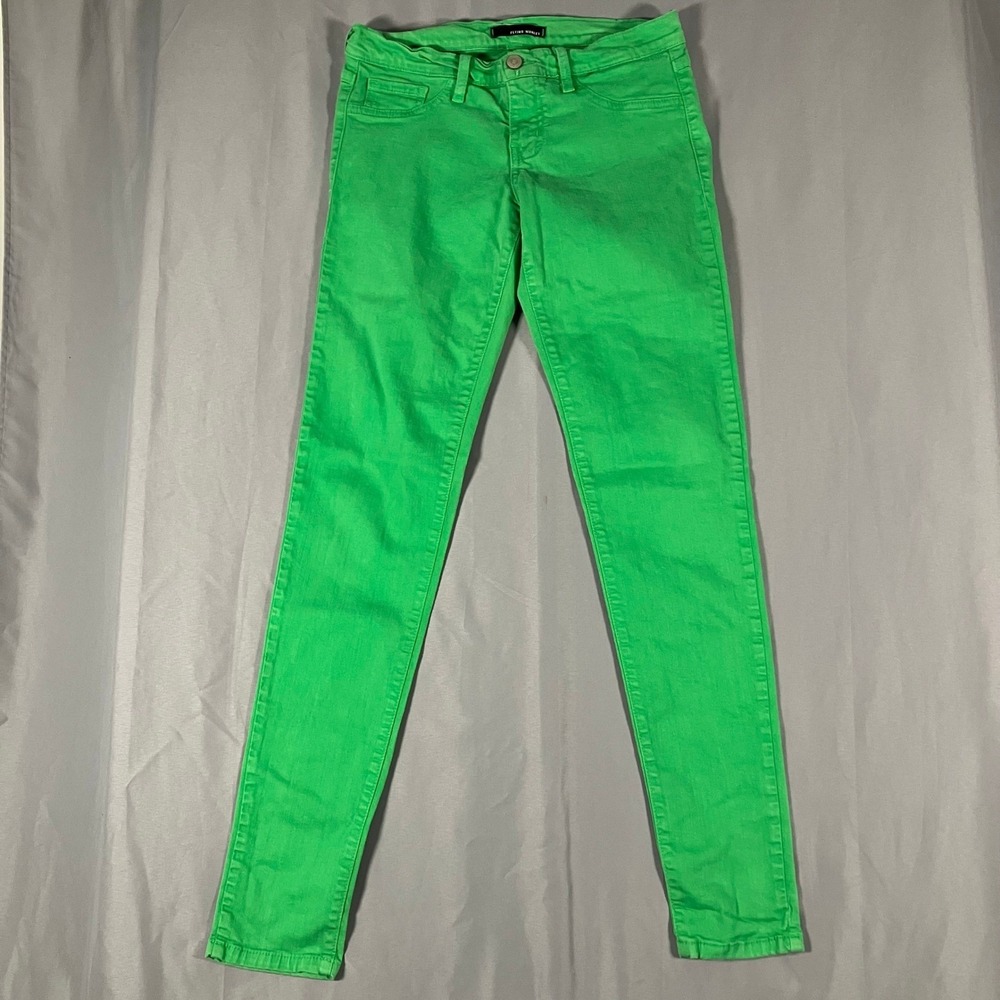 Flying Monkey Women's Size 7 Bright Green Skinny Jeans Made in USA Vibrant